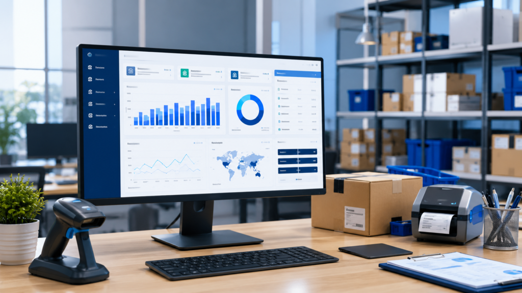 AI inventory management dashboard helping a small business automate stock tracking and inventory monitoring.