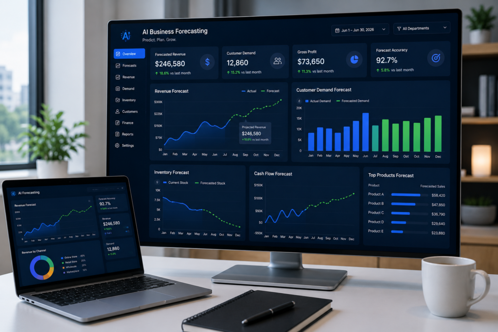 AI business forecasting dashboard for small businesses