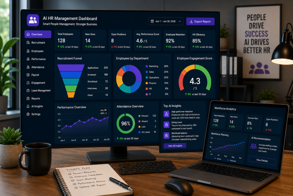 How AI Improves Human Resource Management for Small Businesses AI human resource management dashboard for small businesses