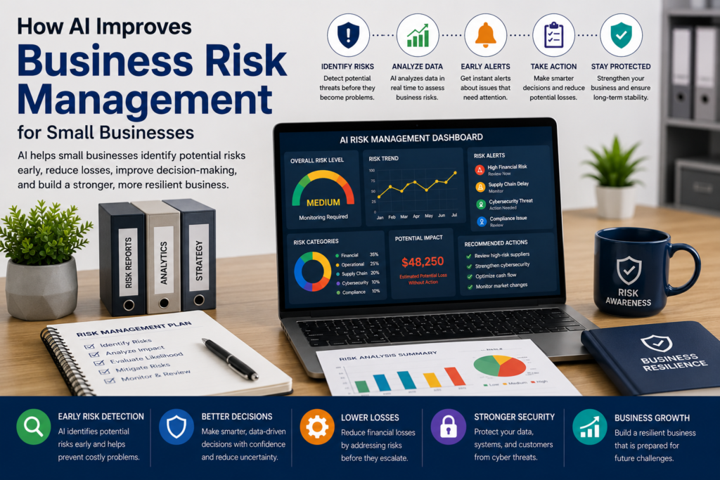AI Business Risk Management Dashboard Monitoring Financial and Operational Risks for Small Businesses