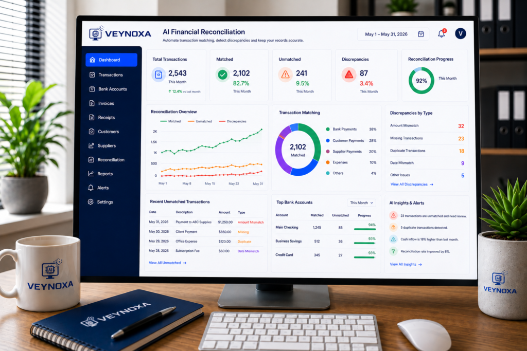 How AI Financial Reconciliation Helps Small Businesses AI financial reconciliation dashboard for small businesses